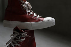 画像をギャラリービューアに読み込む, incarnation HIGH CUT LACE UP SNEAKER / HORSE FULL GRAIN (HAND DYED DARK RED)