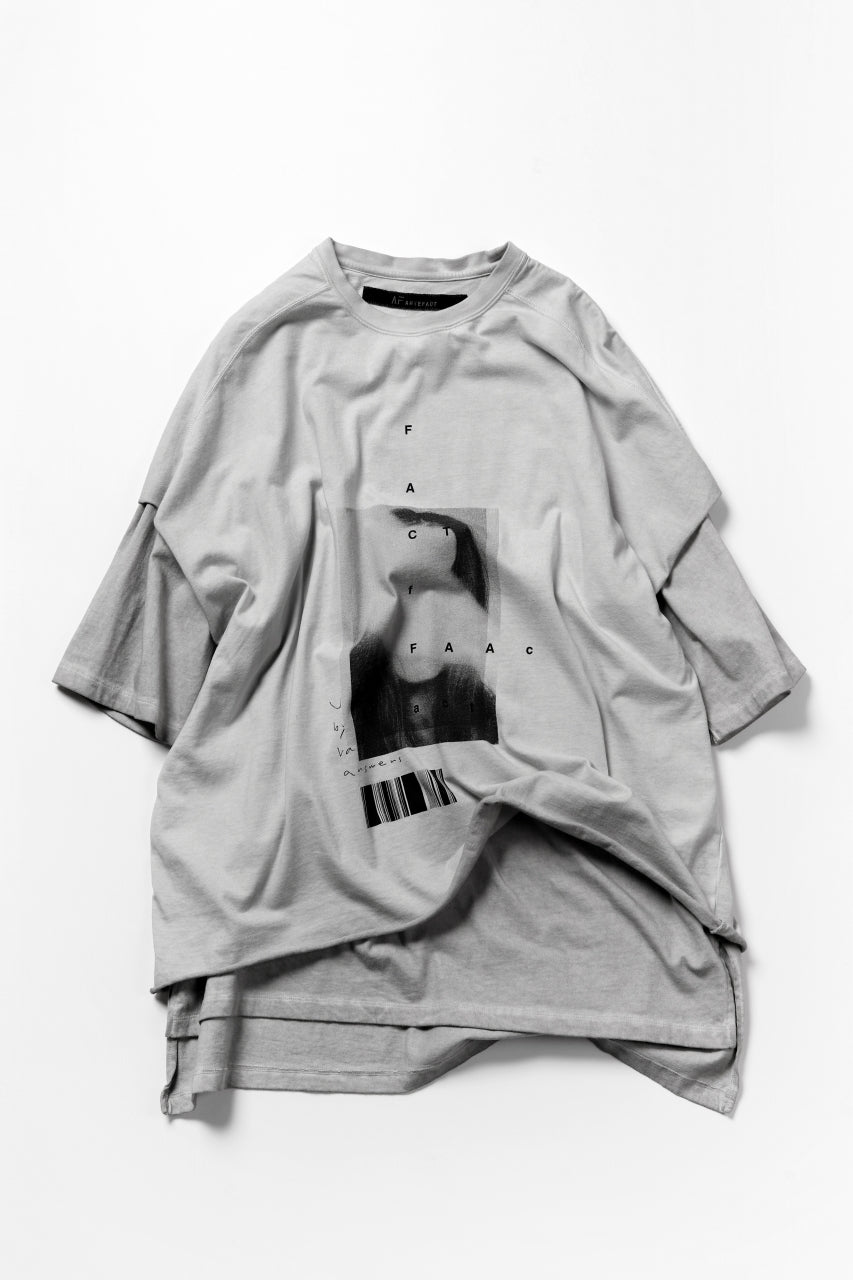 A.F ARTEFACT "TWINS" ICE DYEING LAYERED OVER SIZE TOPS (GREY)