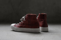 画像をギャラリービューアに読み込む, incarnation HIGH CUT LACE UP SNEAKER / HORSE FULL GRAIN (HAND DYED DARK RED)