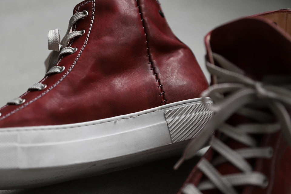 画像をギャラリービューアに読み込む, incarnation HIGH CUT LACE UP SNEAKER / HORSE FULL GRAIN (HAND DYED DARK RED)