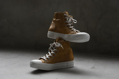 画像をギャラリービューアに読み込む, incarnation HIGH CUT LACE UP SNEAKER / HORSE FULL GRAIN (HAND DYED MUSTARD)