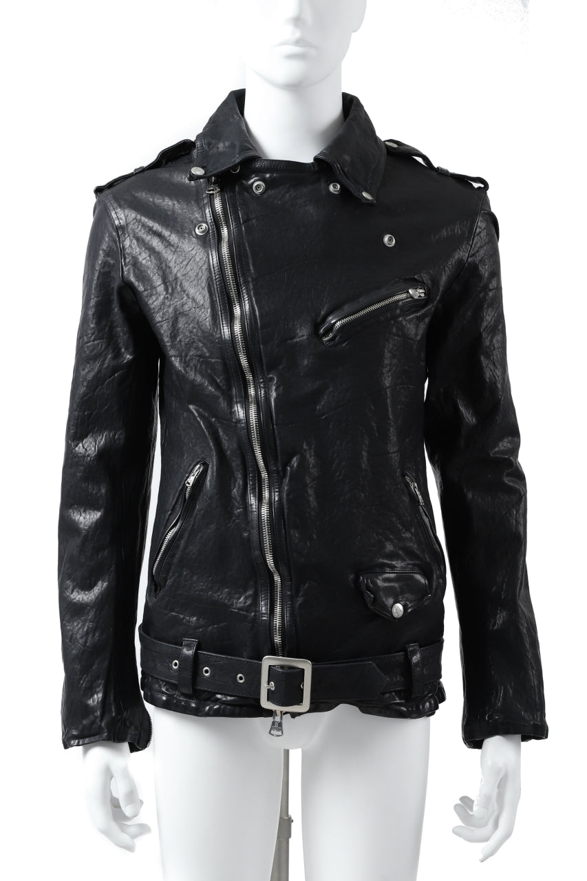 ISAMU KATAYAMA BACKLASH DOUBLE BREASTED JACKET / DOUBLE-SHOULDER OBJECT DYED (BLACK)