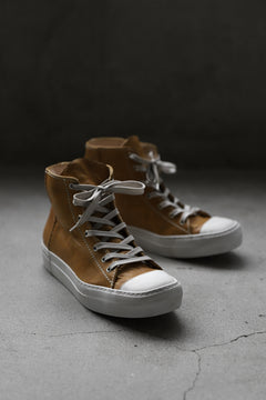 画像をギャラリービューアに読み込む, incarnation HIGH CUT LACE UP SNEAKER / HORSE FULL GRAIN (HAND DYED MUSTARD)