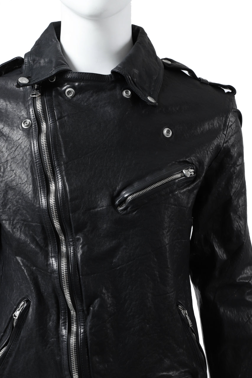 ISAMU KATAYAMA BACKLASH DOUBLE BREASTED JACKET / DOUBLE-SHOULDER OBJECT DYED (BLACK)