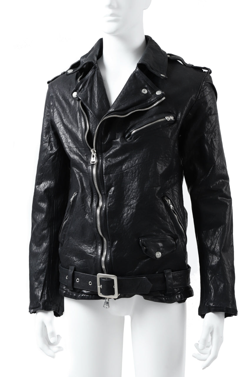 ISAMU KATAYAMA BACKLASH DOUBLE BREASTED JACKET / DOUBLE-SHOULDER OBJECT DYED (BLACK)