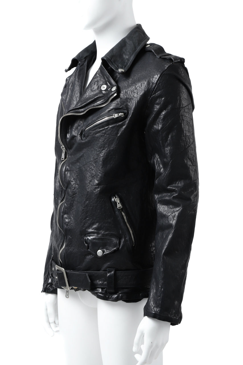 ISAMU KATAYAMA BACKLASH DOUBLE BREASTED JACKET / DOUBLE-SHOULDER OBJECT DYED (BLACK)