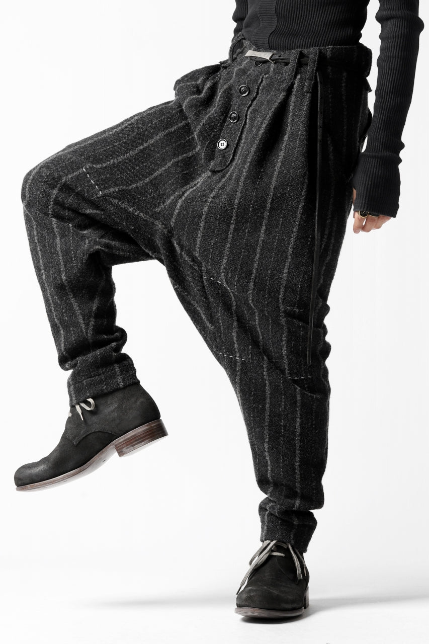daska x LOOM exclucive lowcrotch trousers / bouclé stripe (CARBON)