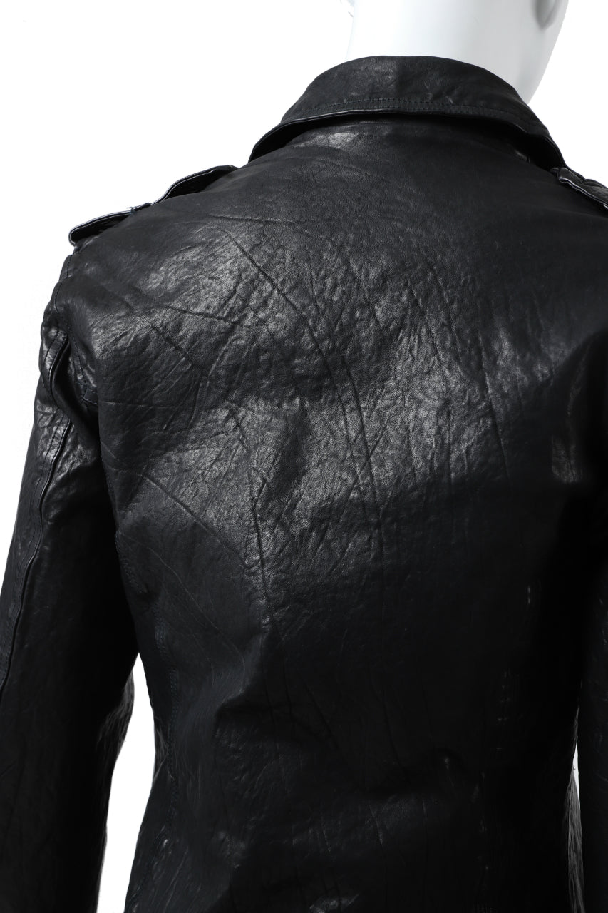 Load image into Gallery viewer, ISAMU KATAYAMA BACKLASH DOUBLE BREASTED JACKET / DOUBLE-SHOULDER OBJECT DYED (BLACK)