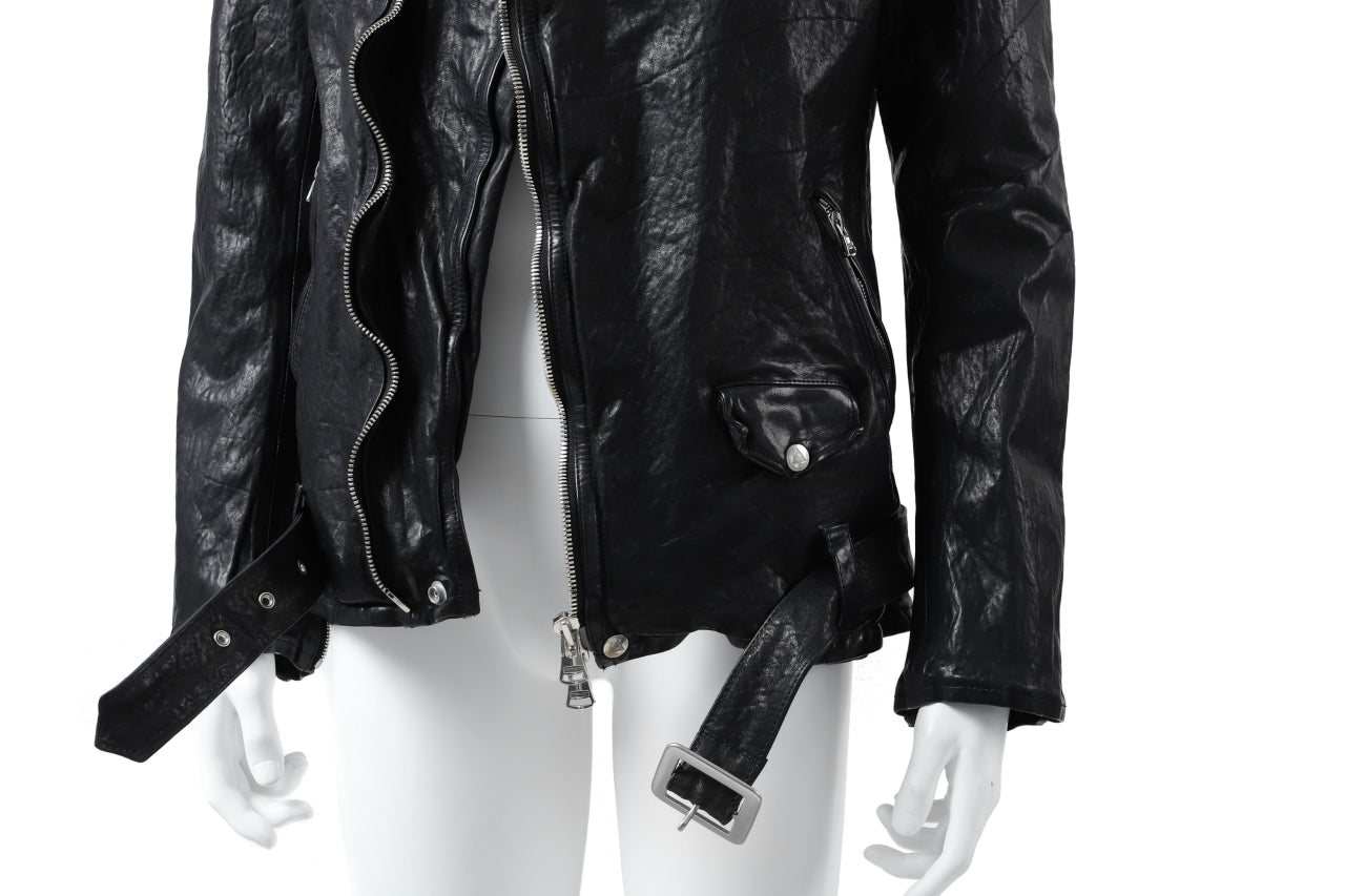 ISAMU KATAYAMA BACKLASH DOUBLE BREASTED JACKET / DOUBLE-SHOULDER OBJECT DYED (BLACK)