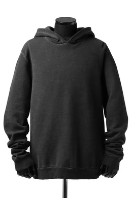 daub exclusive HOODED SWEAT PULL OVER / COLD DYED JERSEY (DARK GREY)