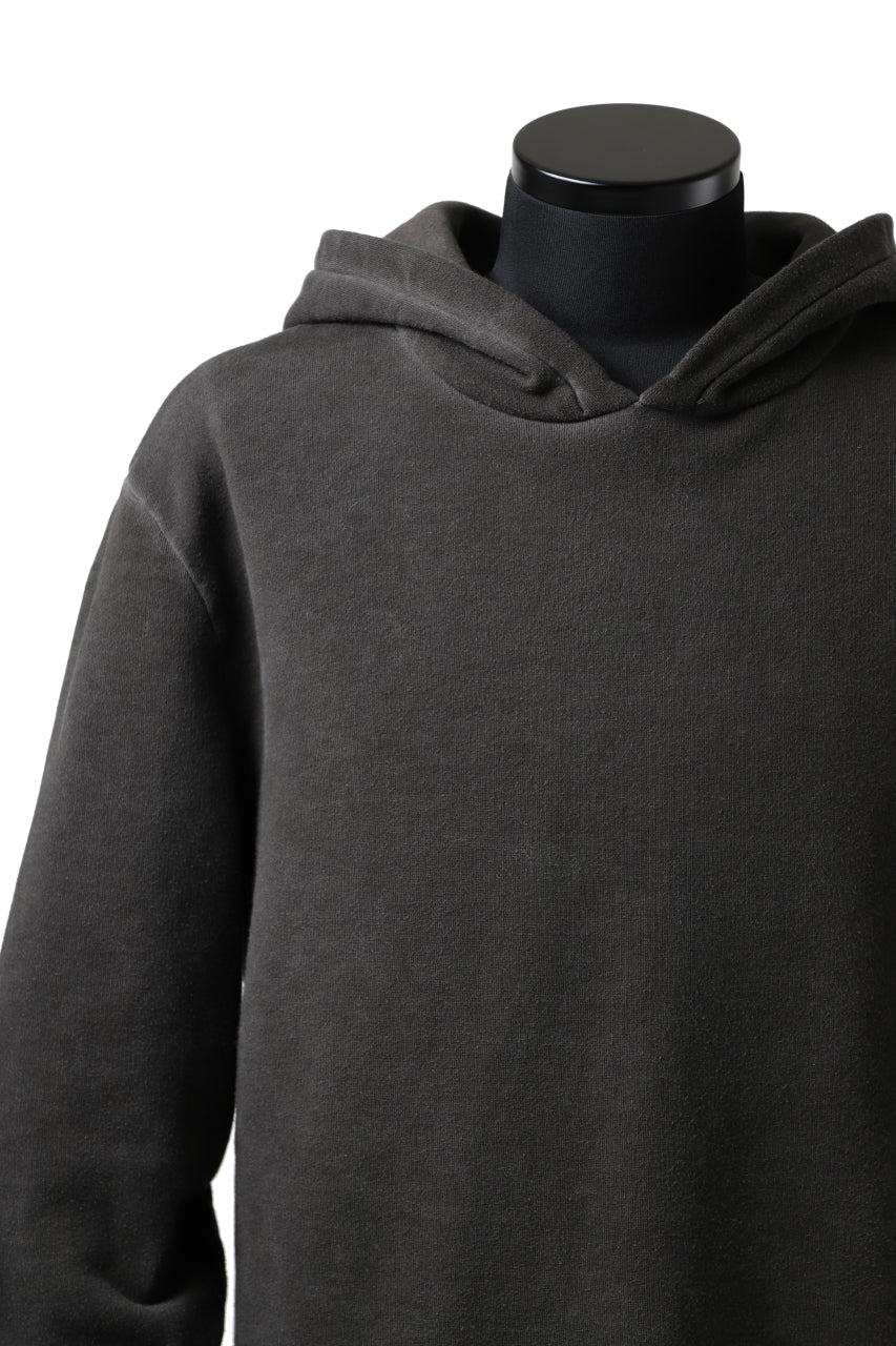 daub exclusive HOODED SWEAT PULL OVER / COLD DYED JERSEY (DARK GREY)