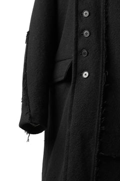 Load image into Gallery viewer, KLASICA HM-C DOUBLE BREASTED COAT with BONDED LINING / WOOLxSILK BOLD DUNGAREES (BLACK)