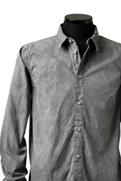 Load image into Gallery viewer, daub PLAIN COLLAR SHIRT / COLD DYED ORGANIC COTTON (GREY)