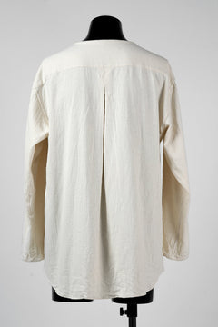 Load image into Gallery viewer, YUTA MATSUOKA round neck fly front shirts / cotton silk nep viera (white)