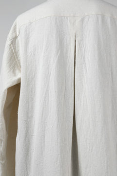 Load image into Gallery viewer, YUTA MATSUOKA round neck fly front shirts / cotton silk nep viera (white)