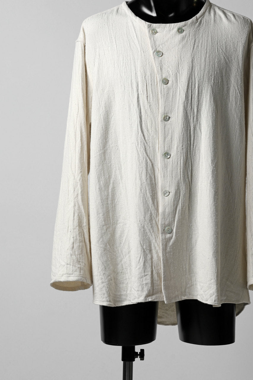 YUTA MATSUOKA round neck shirt / cotton silk nep viyella (white)