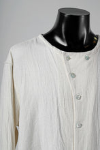 Load image into Gallery viewer, YUTA MATSUOKA round neck fly front shirts / cotton silk nep viera (white)