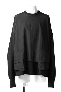 JOE CHIA DOUBLE LAYERED SWEAT & SHIRT TOP (BLACK)