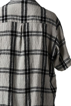画像をギャラリービューアに読み込む, _vital short sleeve coverall shirt / linen-plaid (BLACK x BEIGE)