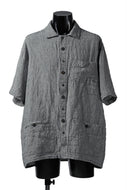 _vital short sleeve coverall shirt / thin stripe linen (BEIGE)