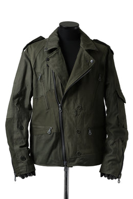 BACKLASH xx LOOM exclusive The Re-BUILD VINTAGE CUSTOM DOUBLE RIDERS JACKET (ARMY FIELD-A)