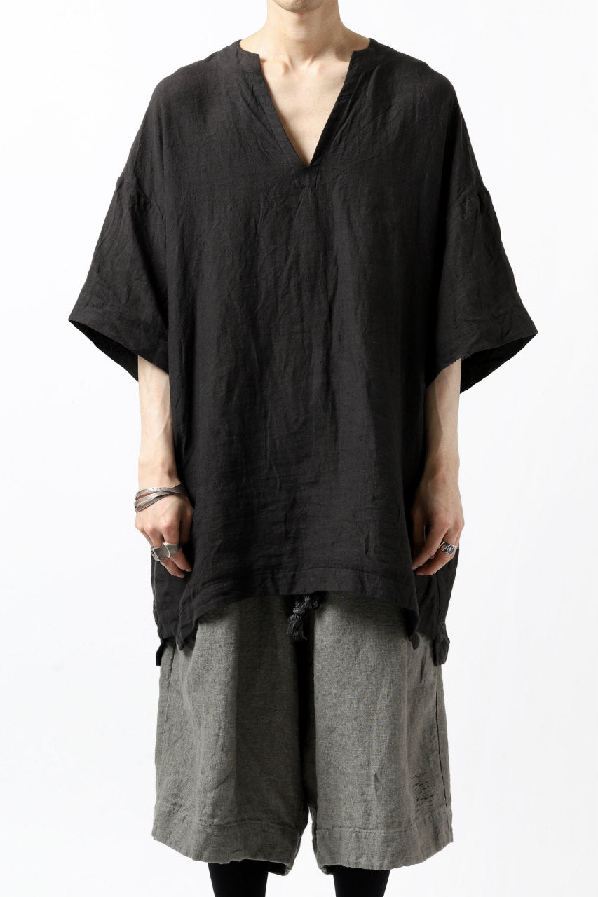 _vital minimal tunica tops / linen (BLACK)