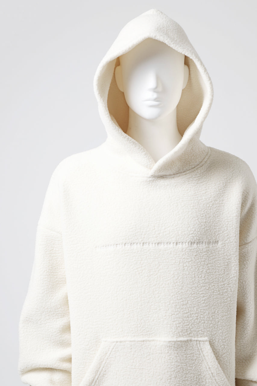 A.F ARTEFACT "FLUFFY" EMBROIDERED HOODIE / BomberFLEECE (IVORY)