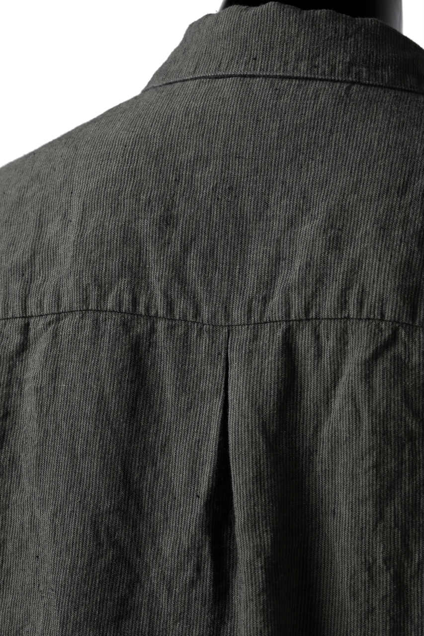 画像をギャラリービューアに読み込む, _vital short sleeve coverall shirt / thin stripe linen (GREY)