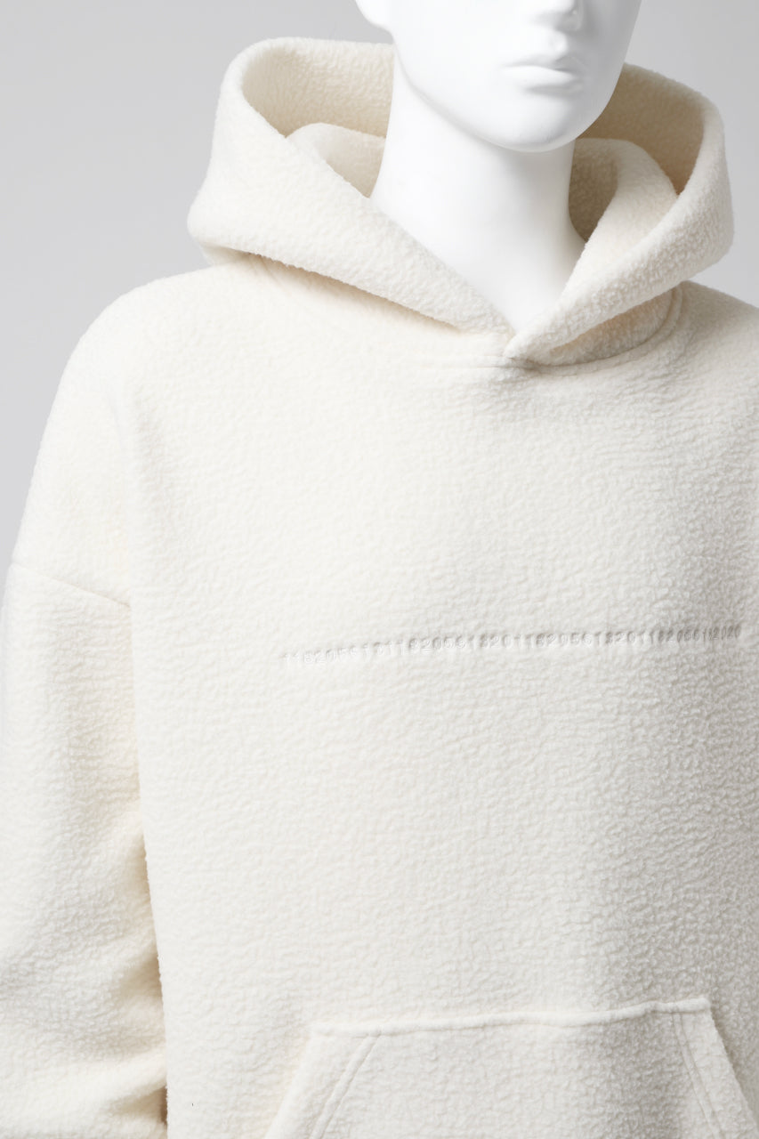 A.F ARTEFACT "FLUFFY" EMBROIDERED HOODIE / BomberFLEECE (IVORY)