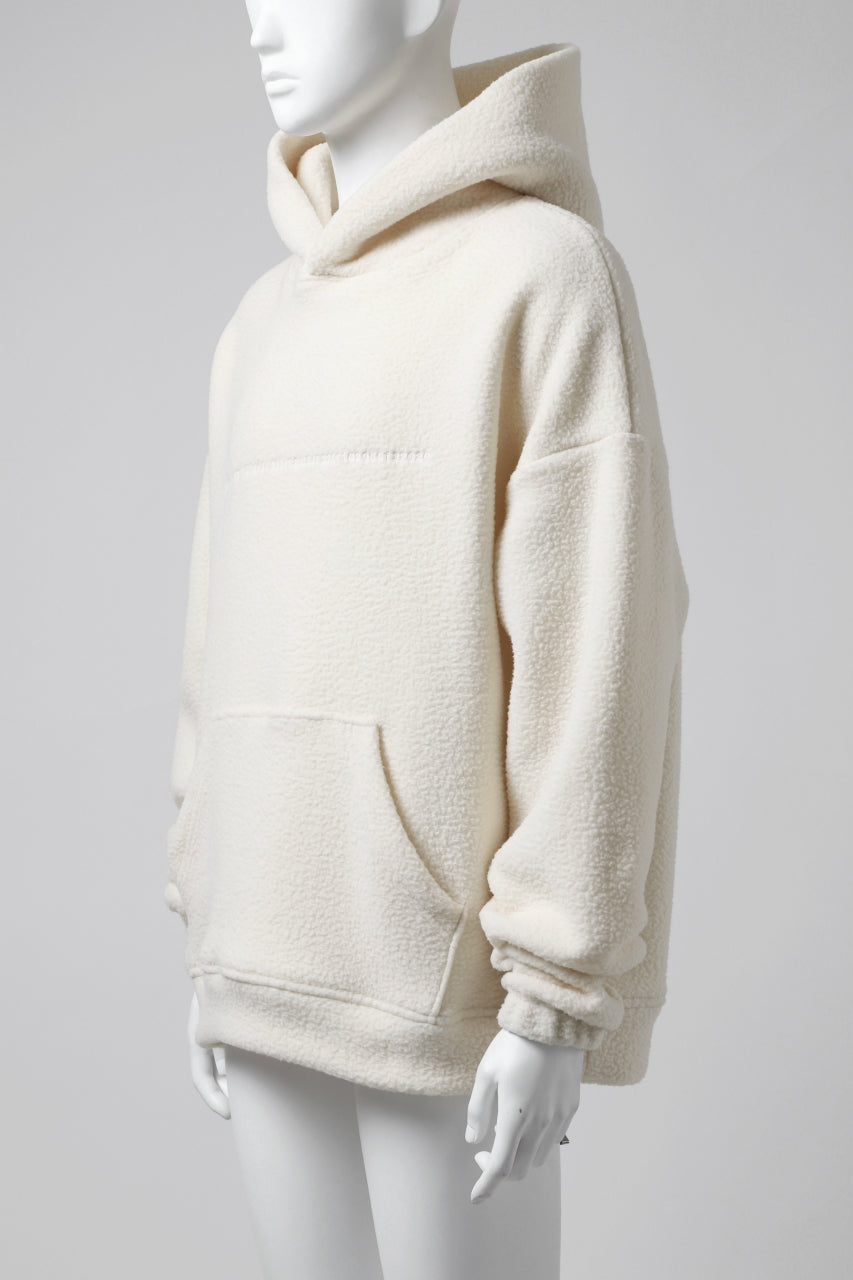 A.F ARTEFACT "FLUFFY" EMBROIDERED HOODIE / BomberFLEECE (IVORY)