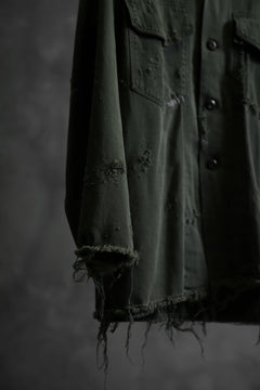 画像をギャラリービューアに読み込む, RESURRECTION HANDMADE vintage damage military work shirt (KHAKI GREEN)