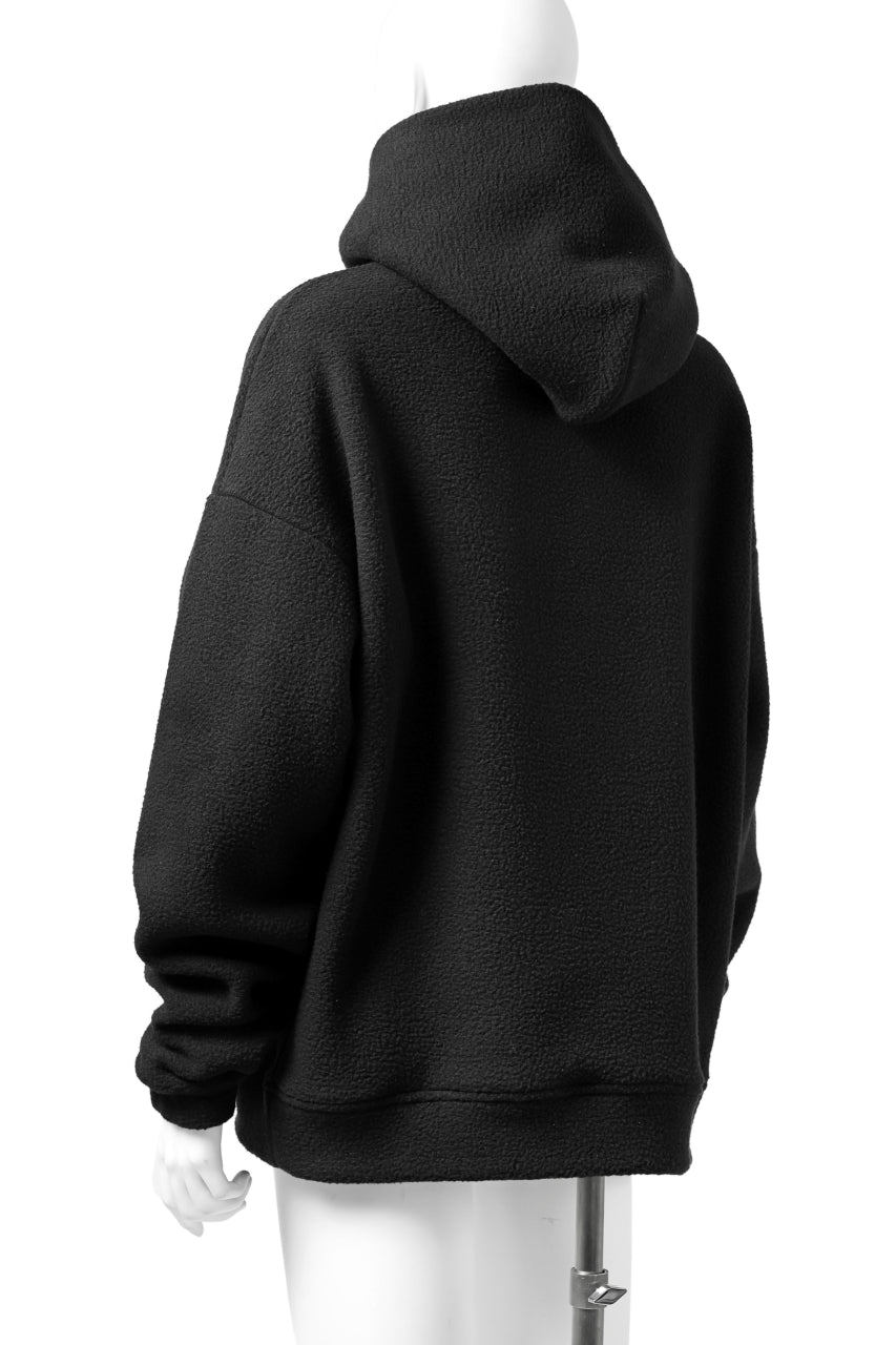 A.F ARTEFACT "FLUFFY" EMBROIDERED HOODIE / BomberFLEECE (BLACK)