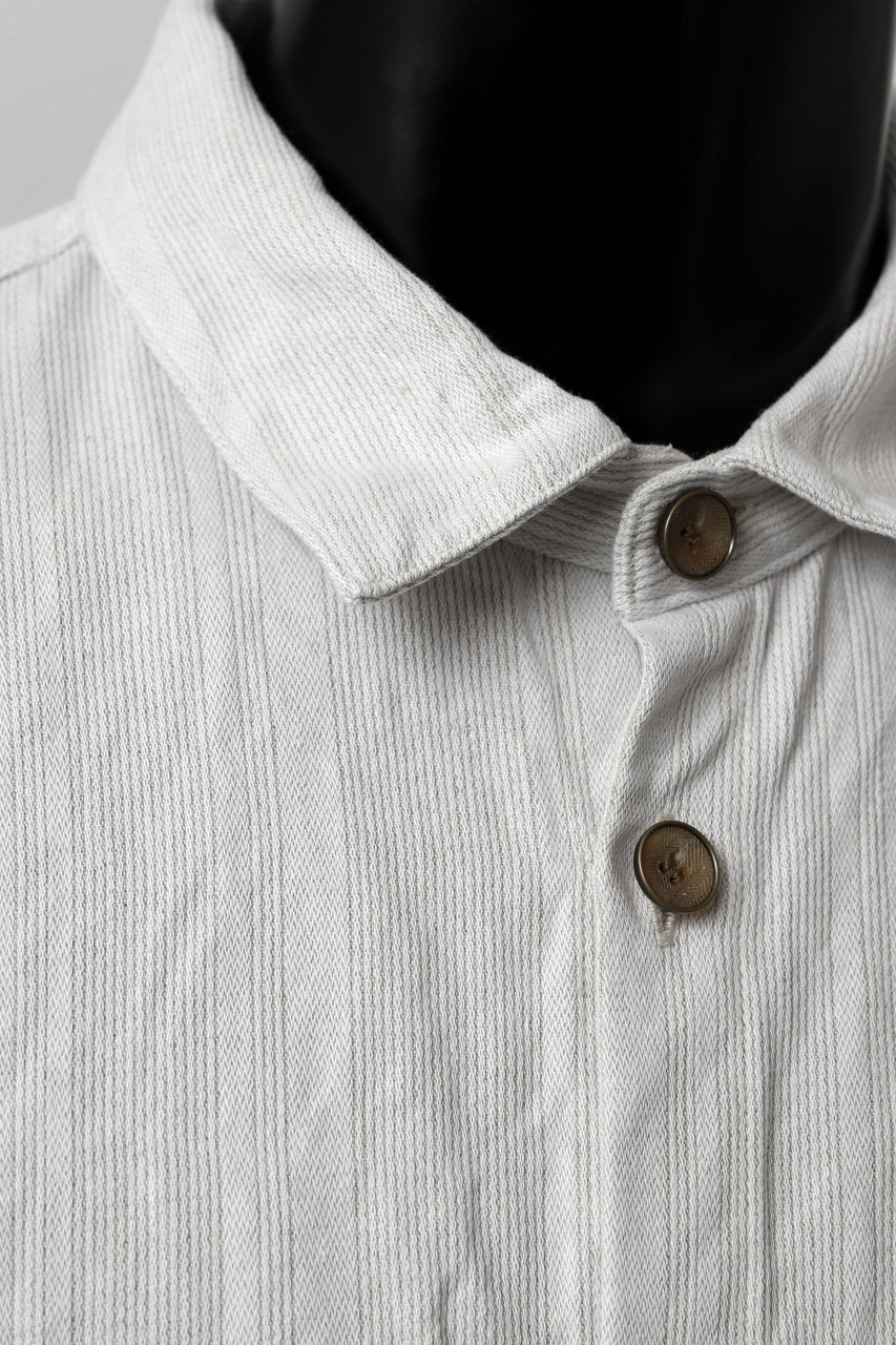 Load image into Gallery viewer, YUTA MATSUOKA long shirt / washed co/li stripe (off white)