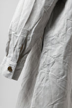 画像をギャラリービューアに読み込む, YUTA MATSUOKA shirt-coat / washed cotton linen stripe (off white)