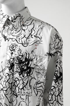 Load image into Gallery viewer, ALMOSTBLACK GRAPHIC PRINT SHIRT (WHITE x BLACK PRINT)