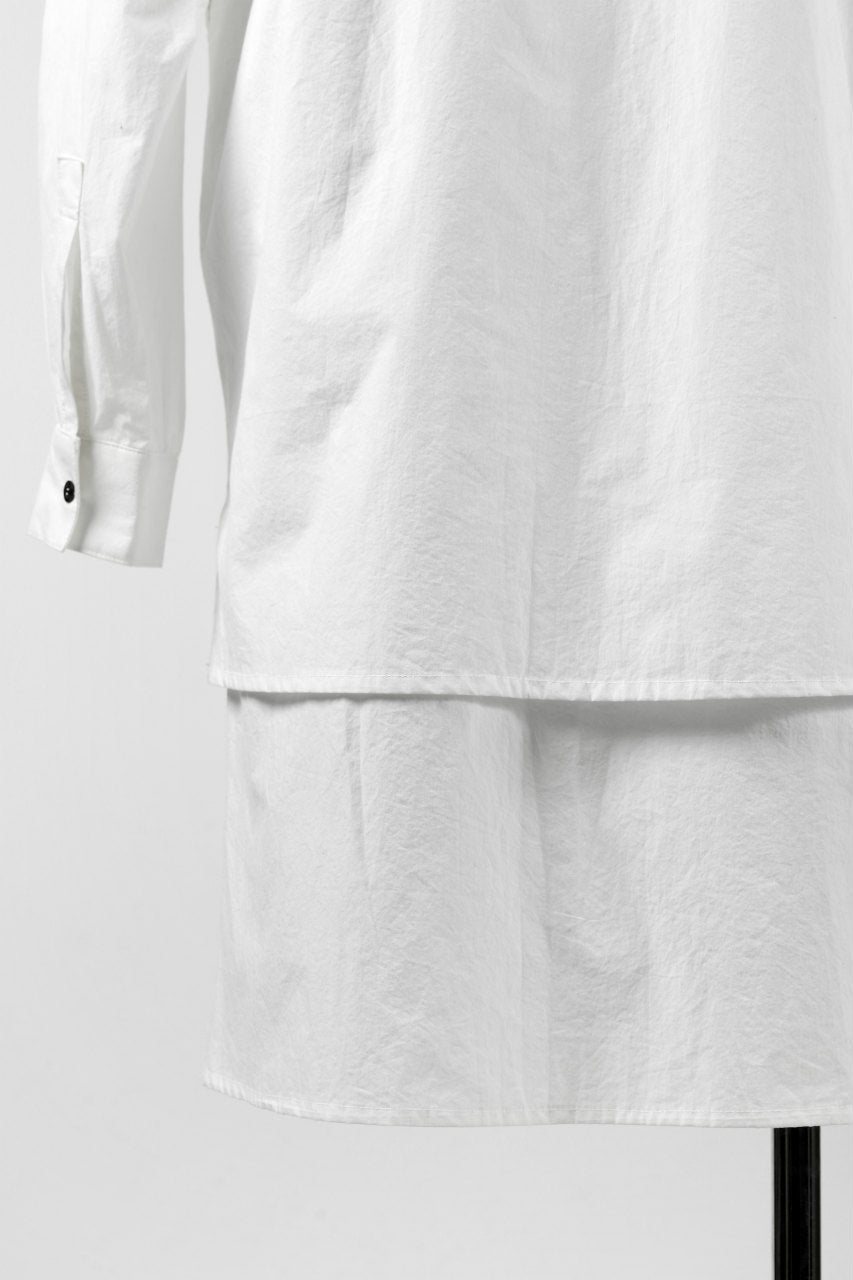 Load image into Gallery viewer, A.F ARTEFACT LAYERED LONG SHIRT / TYPEWRITTER COTTON (WHITE)