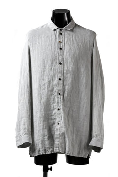 画像をギャラリービューアに読み込む, _vital button fly linen shirt / sumi dyed (LIGHT GREY)