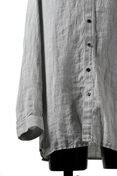 画像をギャラリービューアに読み込む, _vital button fly linen shirt / sumi dyed (LIGHT GREY)