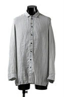 _vital button fly linen shirt / sumi dyed (LIGHT GREY)