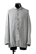 _vital button fly front shirt / sumi dyed organic linen (LIGHT GREY)