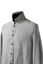 画像をギャラリービューアに読み込む, _vital button fly linen shirt / sumi dyed (LIGHT GREY)