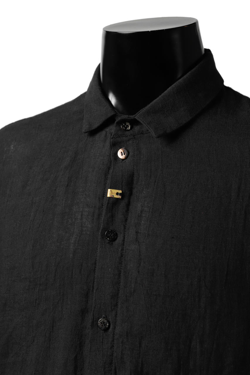 _vital button fly linen shirt (BLACK)
