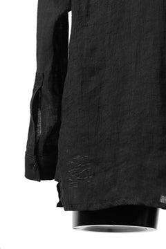 Load image into Gallery viewer, _vital button fly front shirt / organic linen (BLACK)