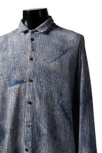 画像をギャラリービューアに読み込む, _vital button fly linen shirt / kasuri print (BLUE)