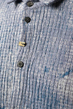 画像をギャラリービューアに読み込む, _vital button fly linen shirt / kasuri print (BLUE)