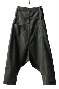 PAL OFFNER EXTREME LOW TROUSERS with DOUBLE BELT / DENIM (MOSS 