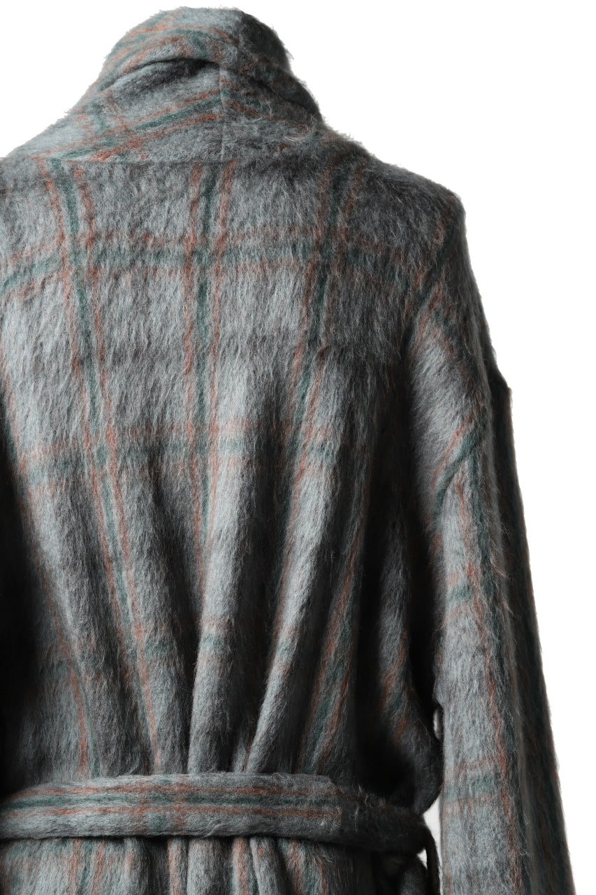 A.F ARTEFACT WARM GOWN COAT / SHAGGY SMOOTH KNIT (GREY)