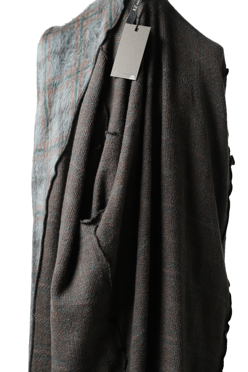 A.F ARTEFACT WARM GOWN COAT / SHAGGY SMOOTH KNIT (GREY)