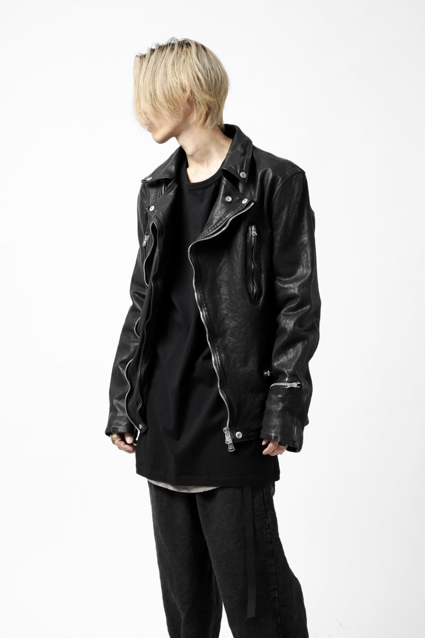 画像をギャラリービューアに読み込む, ISAMU KATAYAMA BACKLASH exclusive DOUBLE RIDERS JACKET / JP-CALF GARMENT WASHED (BLACK)