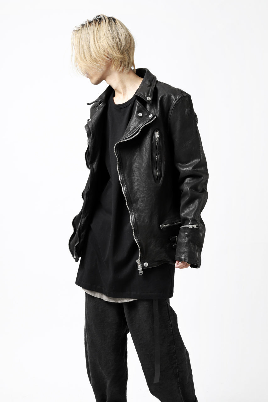 ISAMU KATAYAMA BACKLASH exclusive DOUBLE RIDERS JACKET / JP-CALF GARMENT WASHED (BLACK)